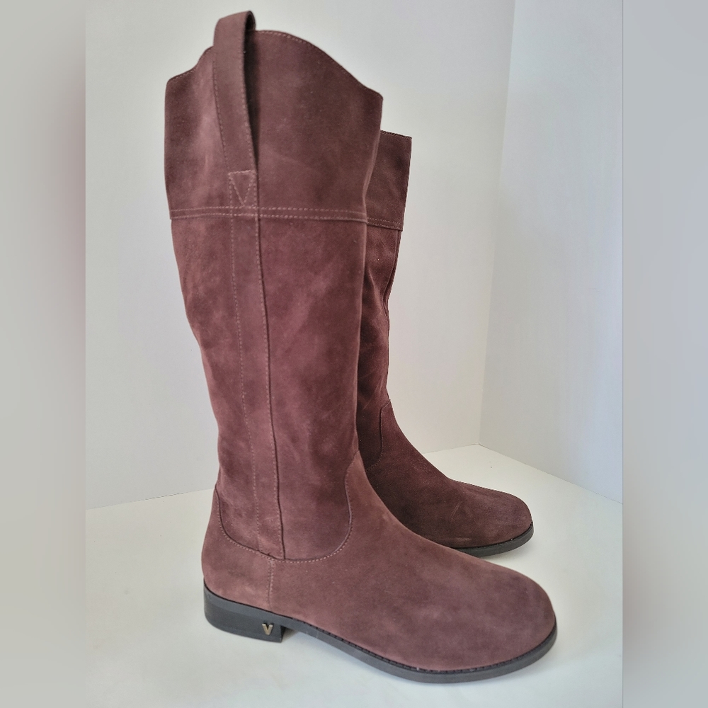 VIONIC Chocolate Brown Suede Leather Country Downing Tall Riding Boots Size 9